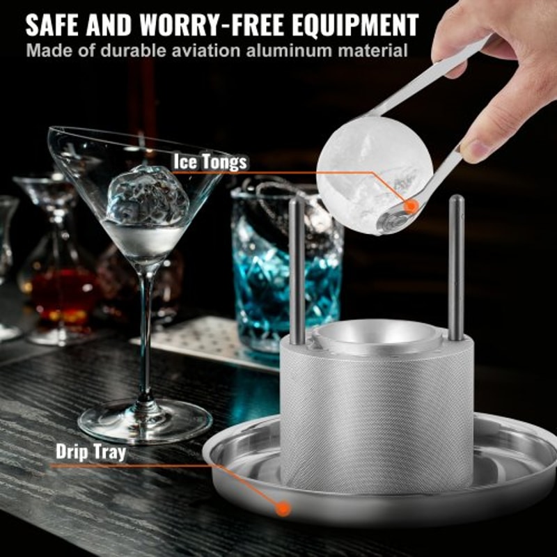 Premium Ice Ball Press Maker Heavy Duty Whiskey Cocktail Ice Ball Maker 3