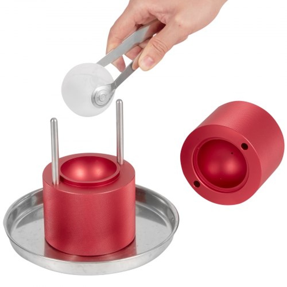 Whiskey Ice Ball Maker Press Slow Melting Sphere Kit with Tongs & Drip Tray