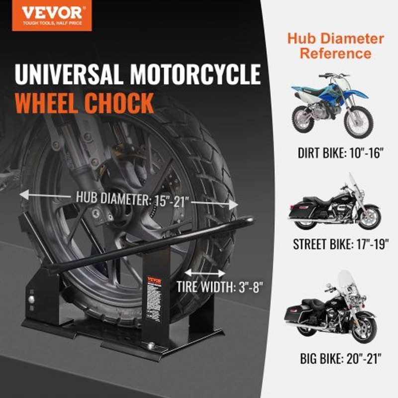 Heavy Duty Motorcycle Wheel Chock Front Stand With Adjustable Cradle 1