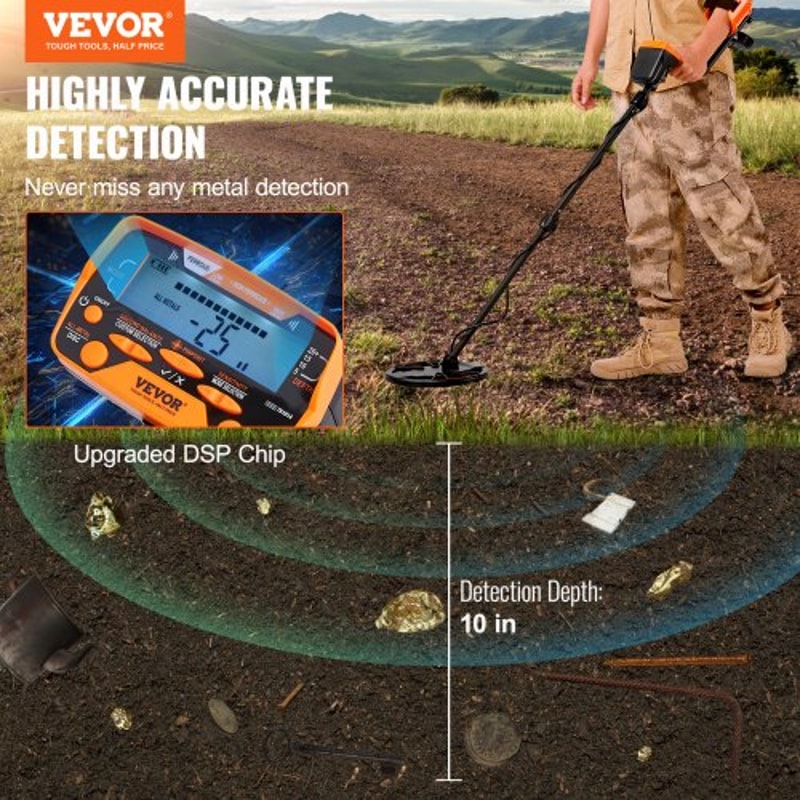 Premium Waterproof Metal Detector For Adults Kids With 7 Mode LCD Gold Detection 1