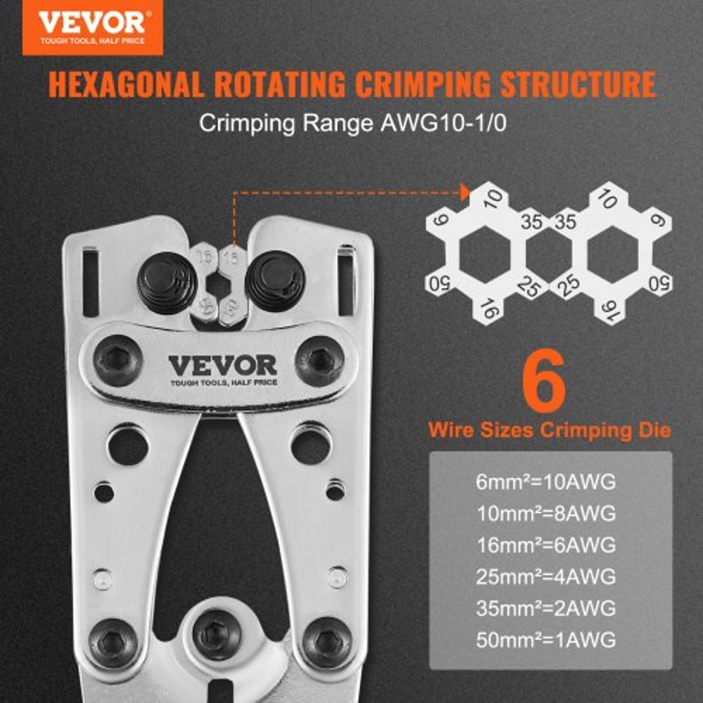 Heavy Duty Battery Cable Lug Crimping Tool Kit With Cutter 1