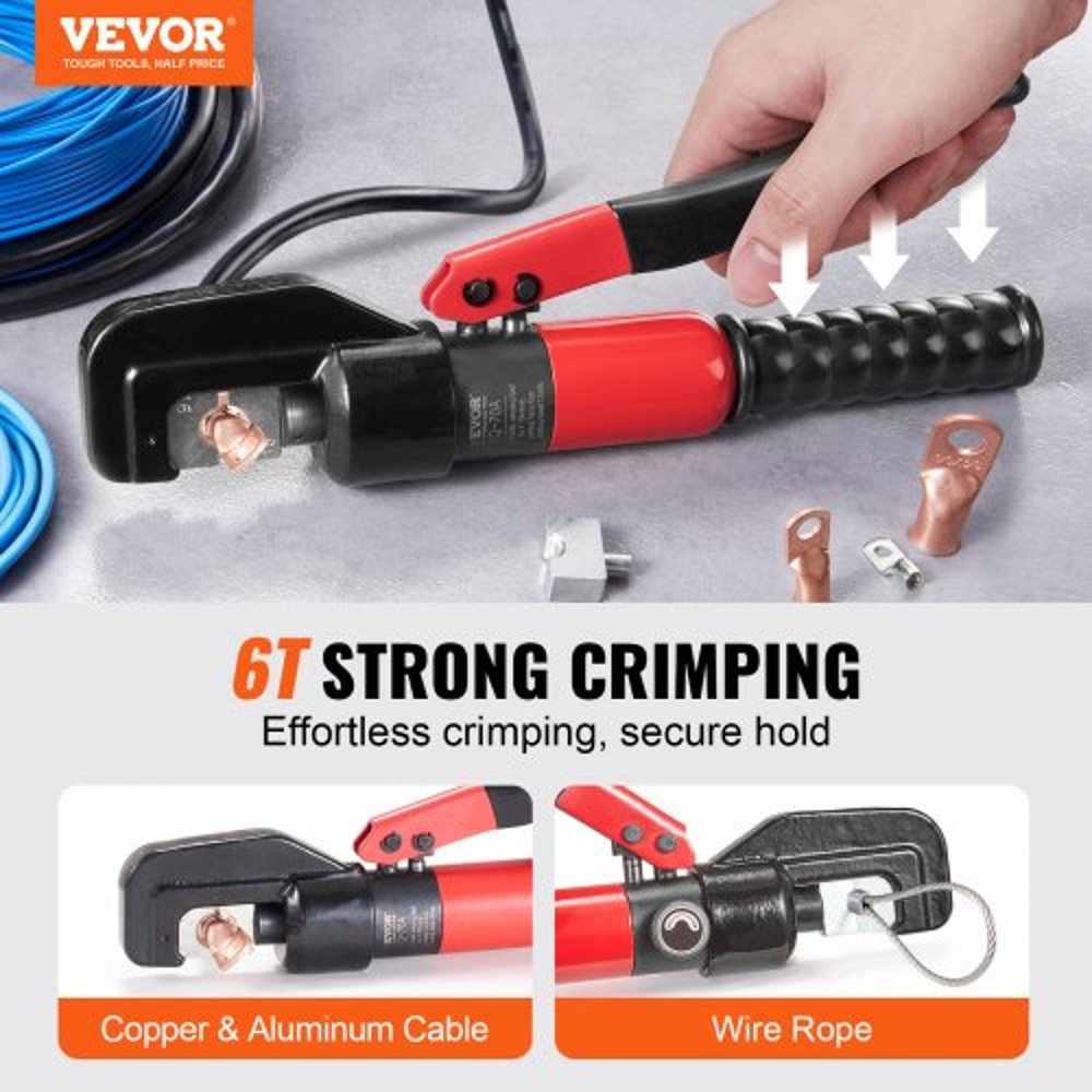 Heavy Duty Hydraulic Cable Crimper Tool With Dies Accessories 1