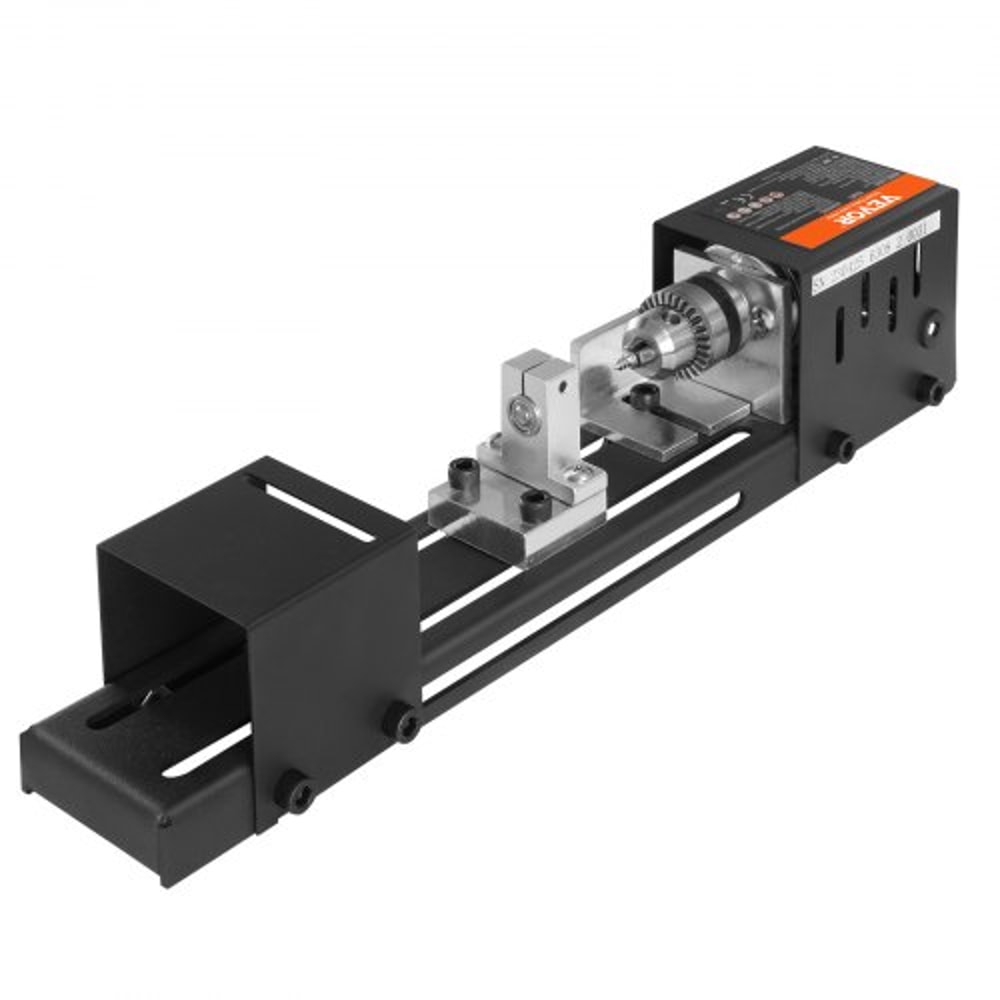 Portable 7 Speed Mini Wood Lathe Machine With Accessories Precision DIY Woodworking Tool 8