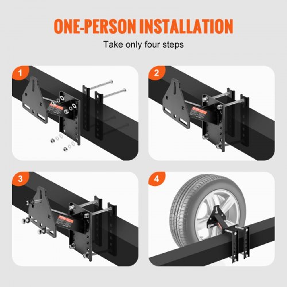 Heavy Duty Trailer Spare Tire Carrier Mount 160lb Capacity 2