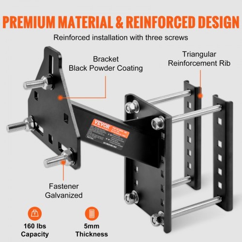 Heavy Duty Trailer Spare Tire Carrier Mount 160lb Capacity 3
