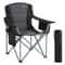 Heavy Duty Portable Folding Camping Chair With Cooler Bag Cup Holder 0