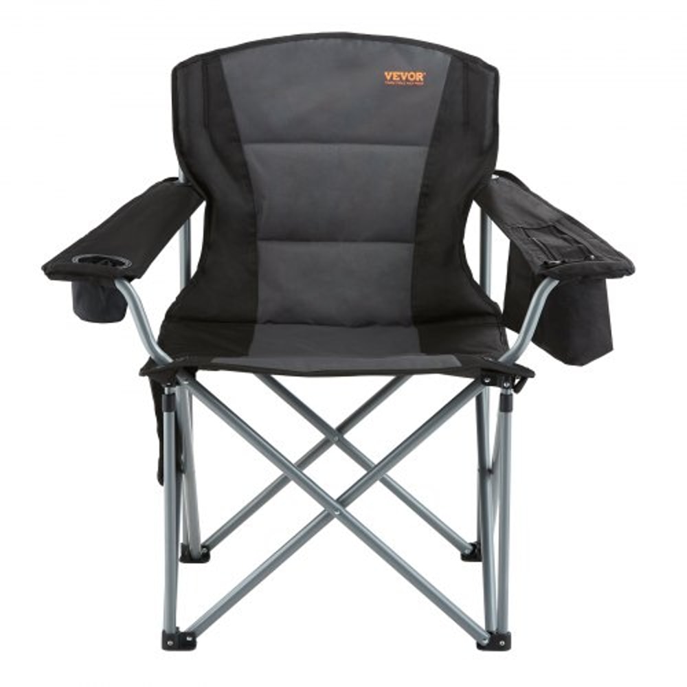 Heavy Duty Portable Folding Camping Chair With Cooler Bag Cup Holder 9
