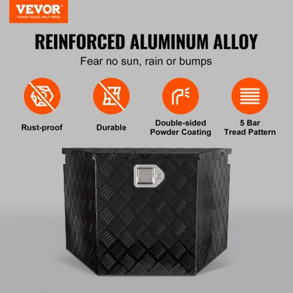 Heavy Duty Aluminum Trailer Tongue Tool Box With Lock Weatherproof Storage 1