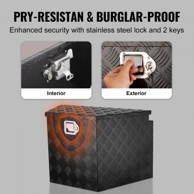 Heavy Duty Aluminum Trailer Tongue Tool Box With Lock Weatherproof Storage 4