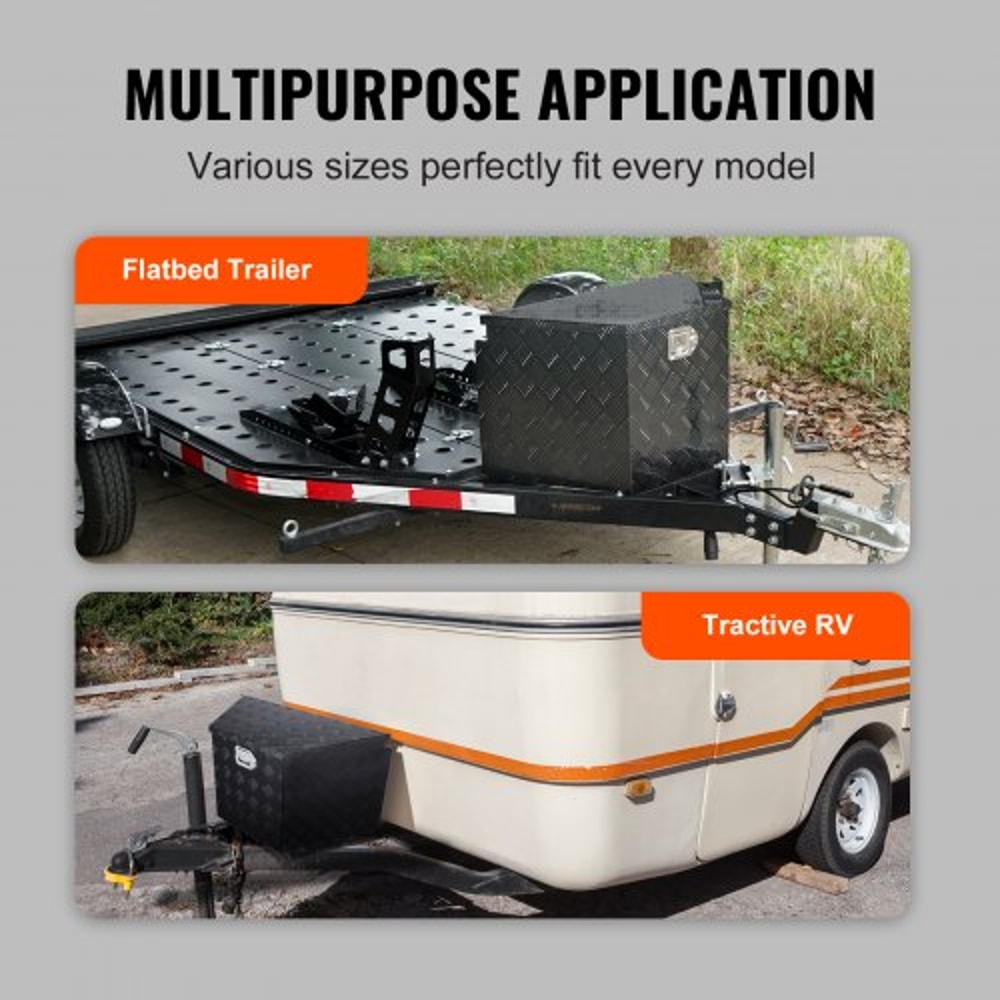 Heavy Duty Aluminum Trailer Tongue Tool Box With Lock Weatherproof Storage 5