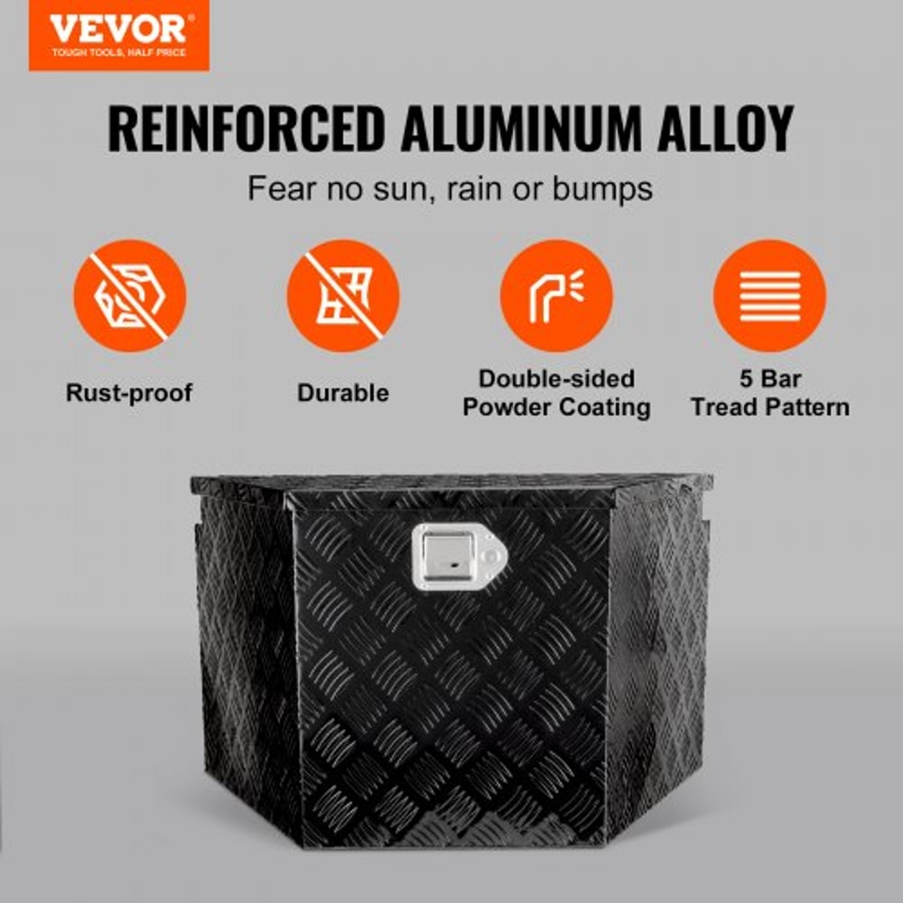 Heavy Duty Aluminum Trailer Tongue Tool Box Storage Chest Secure Utility Trailer Organizer 1