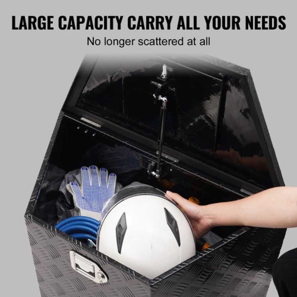Heavy Duty Aluminum Trailer Tongue Tool Box Storage Chest Secure Utility Trailer Organizer 2