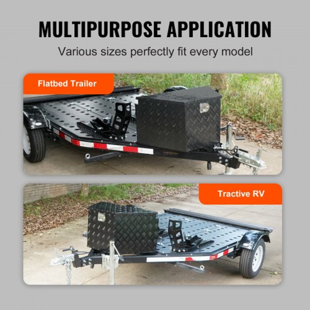 Heavy Duty Aluminum Trailer Tongue Tool Box Storage Chest Secure Utility Trailer Organizer 5