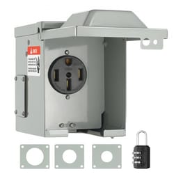 outdoor lockable 50 amp rv power outlet box with nema receptacle weatherproof electrical panel for camper