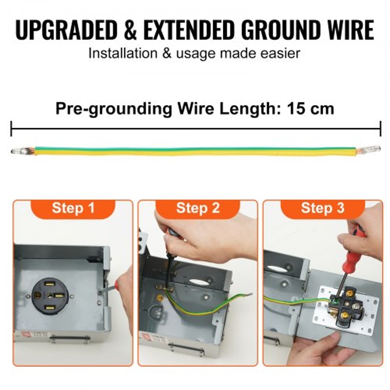 Outdoor Lockable 50 Amp RV Power Outlet Box With NEMA Receptacle Weatherproof Electrical Panel For 5