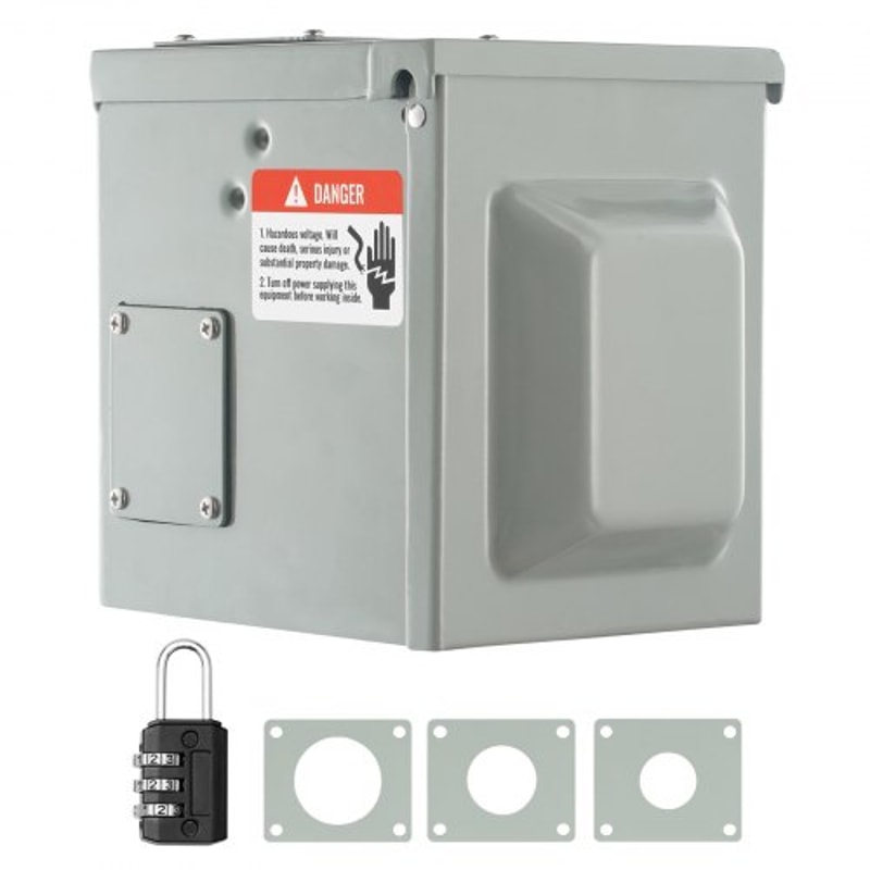 Outdoor Lockable 50 Amp RV Power Outlet Box With NEMA Receptacle Weatherproof Electrical Panel For 7