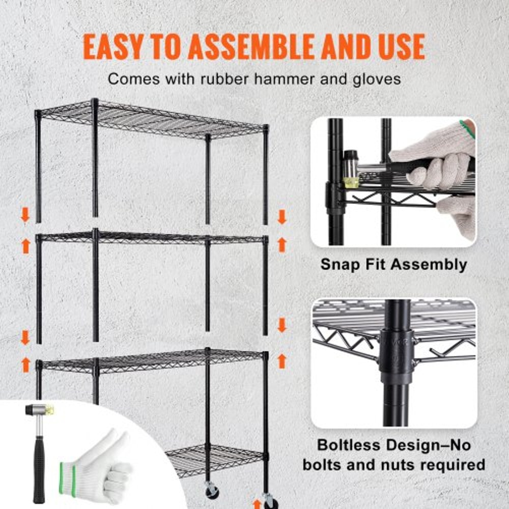 Heavy Duty Adjustable Garage Home Storage Shelving Unit With Wheels 3