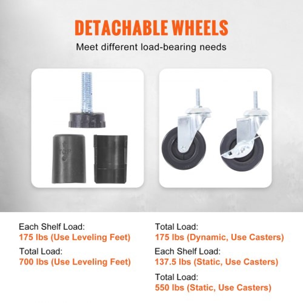 Heavy Duty Adjustable Garage Home Storage Shelving Unit With Wheels 4