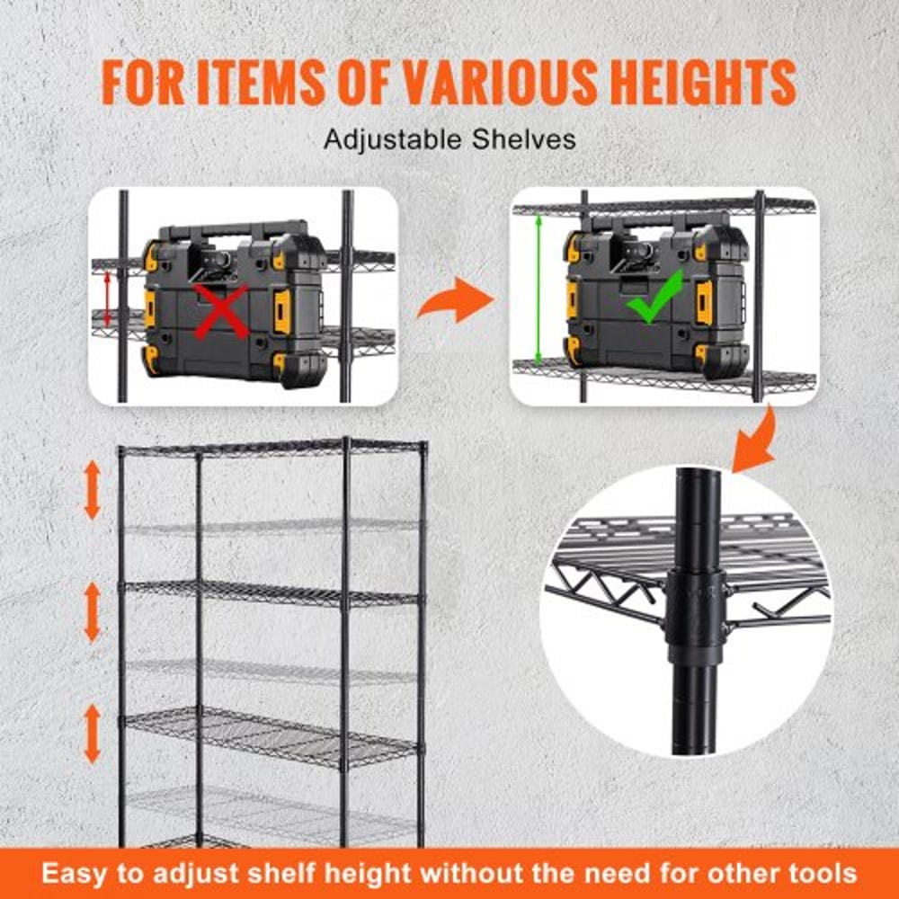 Heavy Duty Adjustable Garage Home Storage Shelving Unit With Wheels 5