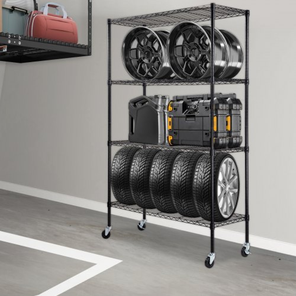 Heavy Duty Adjustable Garage Home Storage Shelving Unit With Wheels 6