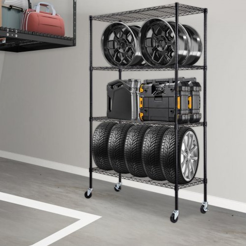 Heavy Duty Adjustable Garage Home Storage Shelving Unit With Wheels 6