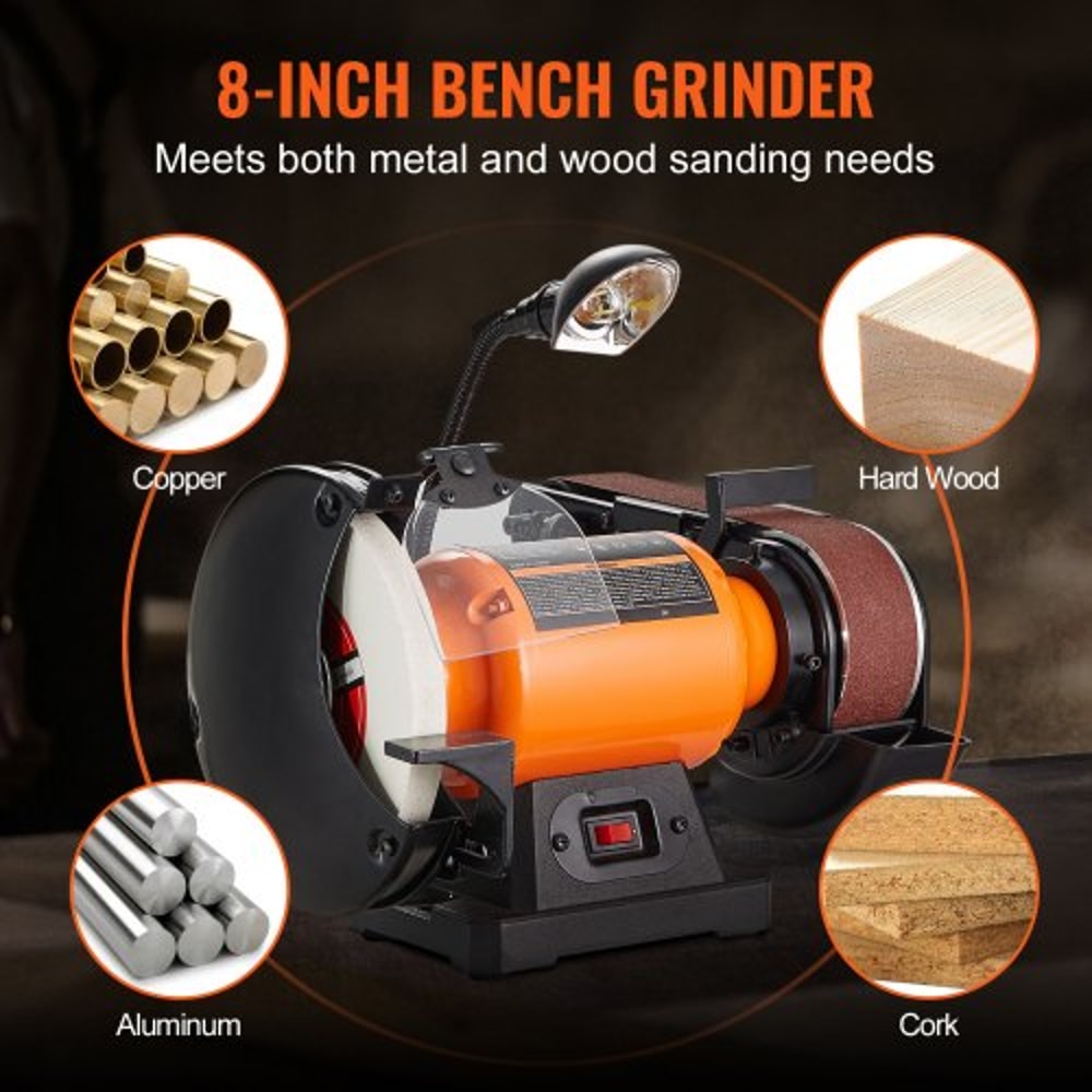 Heavy Duty Bench Grinder Belt Sander Combo With 25A Motor For Precision Grinding Sharpening 5