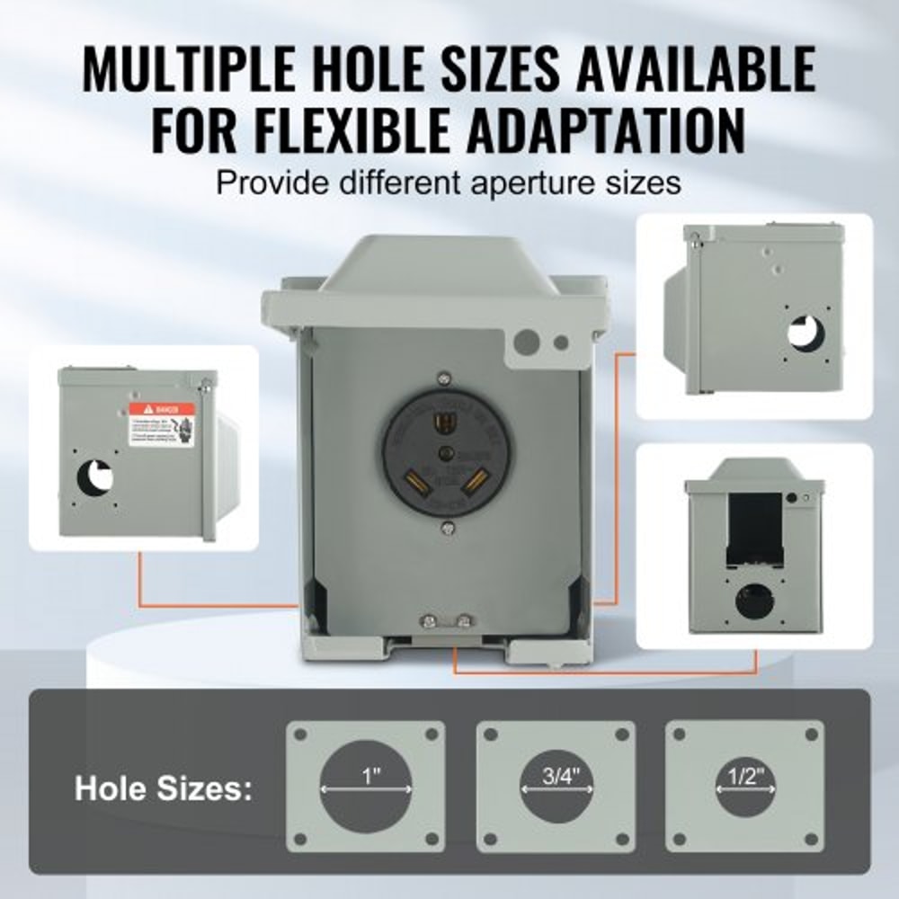 Lockable 30 Amp RV Power Outlet Box NEMA TT 30R Outdoor Electrical Panel 3