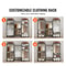 Premium Heavy Duty Clothes Rack Adjustable Rolling Garment Rack With 4 Rods 8 Shelves 2