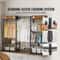 Premium Heavy Duty Clothes Rack Adjustable Rolling Garment Rack With 4 Rods 8 Shelves 4