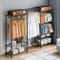 Premium Heavy Duty Clothes Rack Adjustable Rolling Garment Rack With 4 Rods 8 Shelves 6