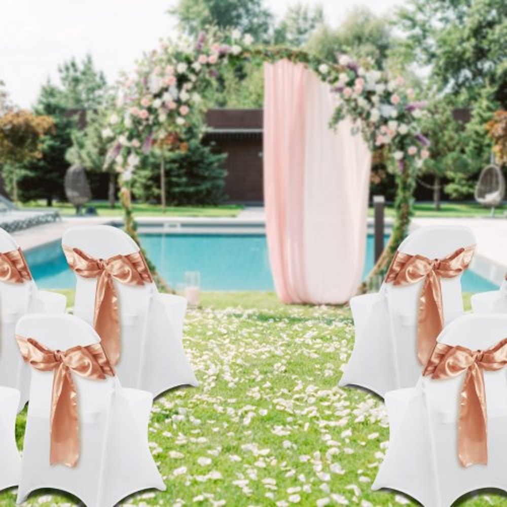 Universal Stretch Chair Covers 50PCS Elastic Spandex Slipcovers For Dining Wedding Event Chairs 0