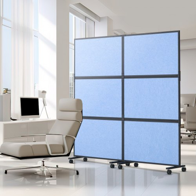 3Pack Light Gray Office Divider Wall NoiseReducing Partition Panels 72 X 66 Made Of Polyester 0