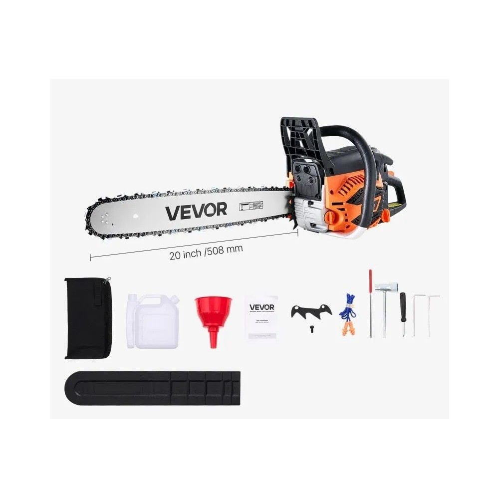 Gas Powered Chainsaw Gas Chainsaw High HP Power Chain Saw NonSlip Handle Dual Fuel Tanks For Wood C 4