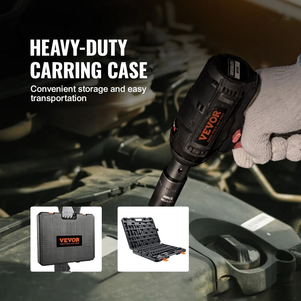 Socket Set SAE And Metric Drive Impact Socket Set CrV Alloy Steel Rugged Construction Storage Case 5