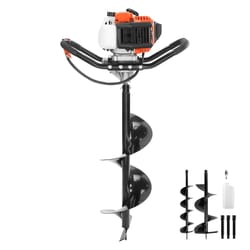 auger post hole digger, gas powered earth digger, two earth auger drill bit, extension rods, for garden farmland