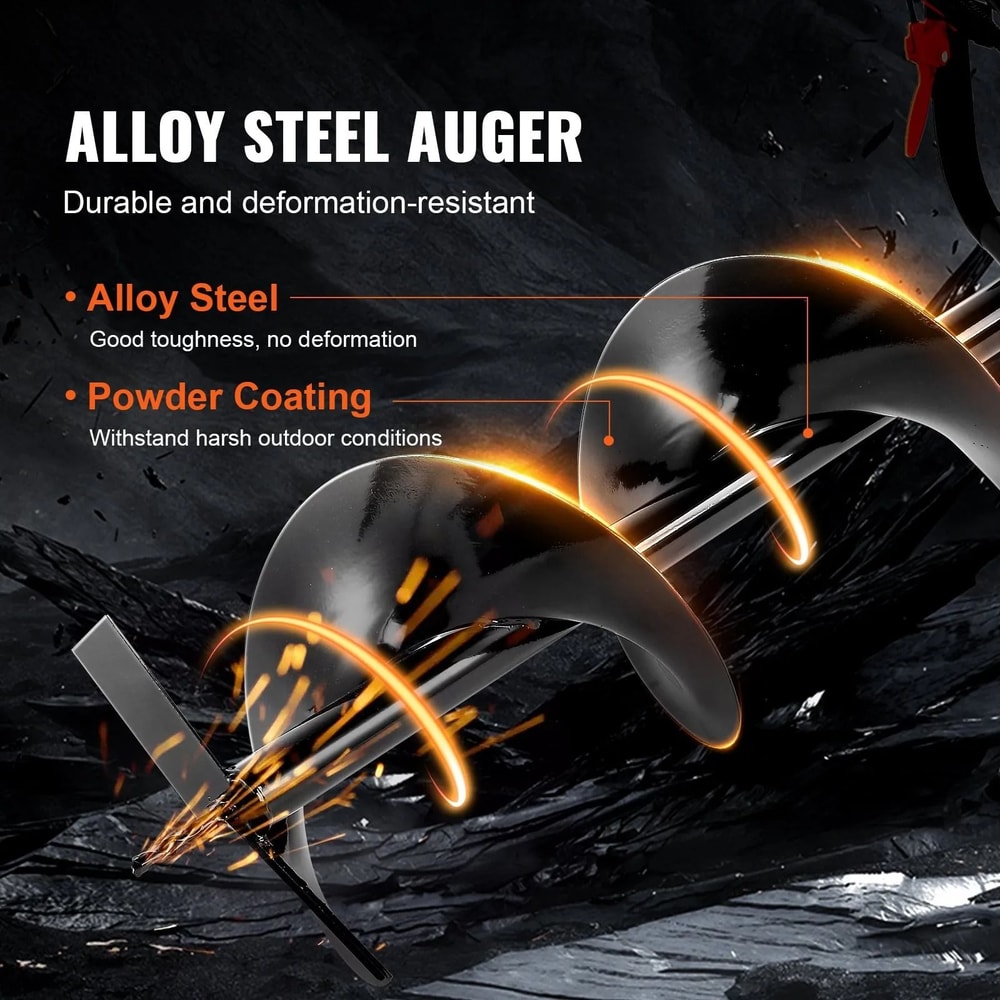 Auger Post Hole Digger Gas Powered Earth Digger Two Earth Auger Drill Bit Extension Rods For Garden 1