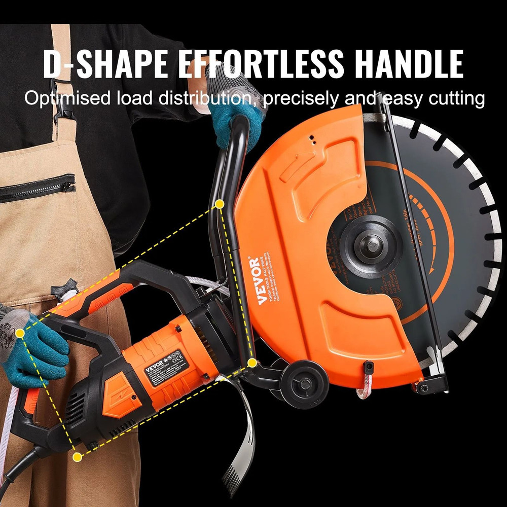 Electric Concrete Saw Wet Dry Circular Cutter With Pump And Blade Max Adjustable Depth For Cutting 3