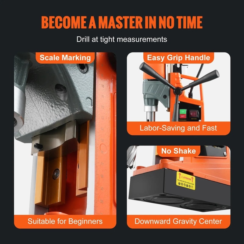 Portable Magnetic Drill Boring Diameter RPM Mag Drill Press For Metal Steel And Industrial Home Pro 5