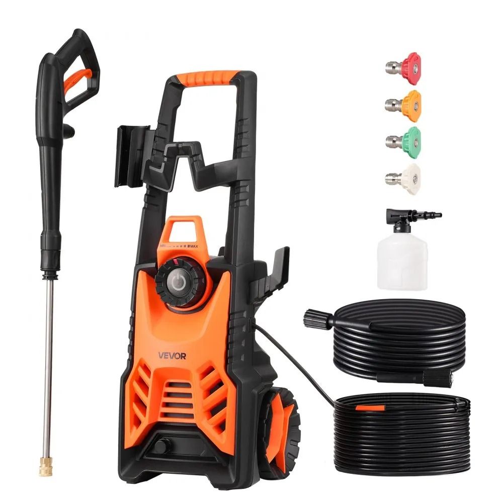 High Power Electric Pressure Washer Adjustable Pressure Quick Connect Nozzles Ideal For Cars Fences 0