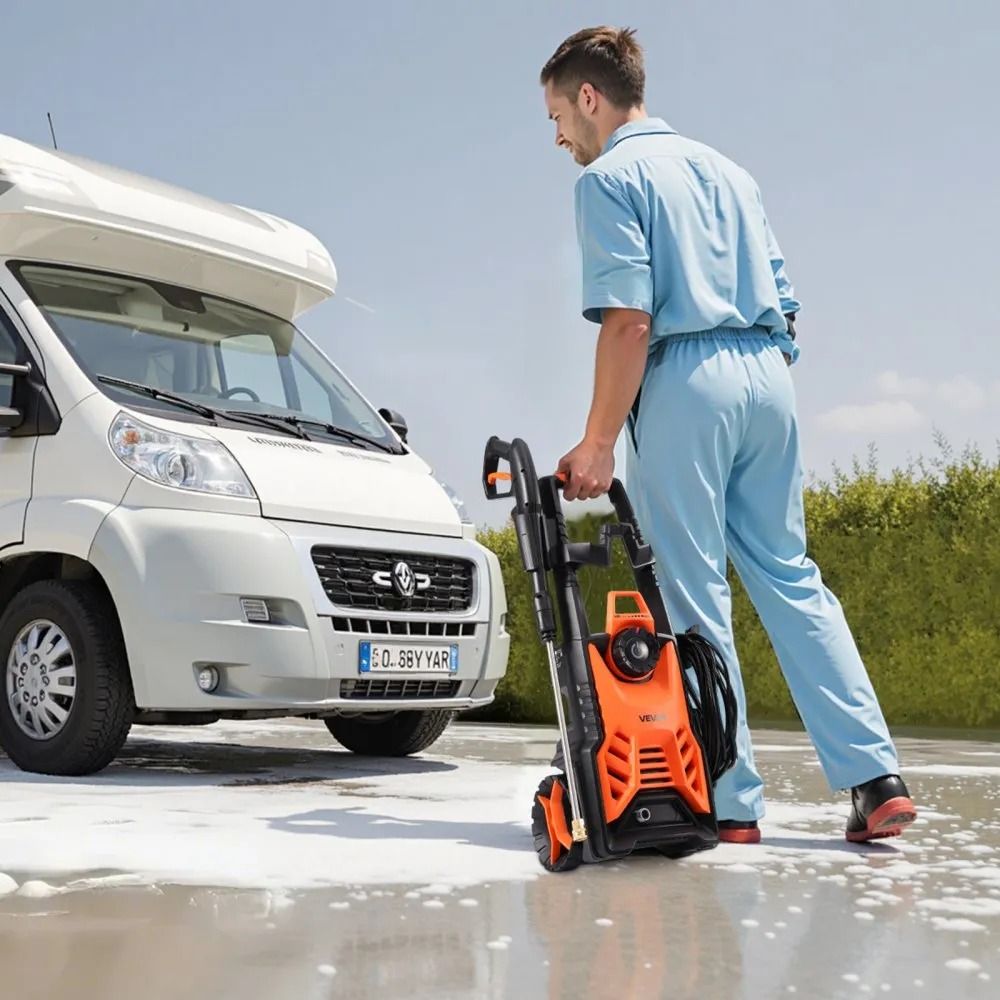 High Power Electric Pressure Washer Adjustable Pressure Quick Connect Nozzles Ideal For Cars Fences 5