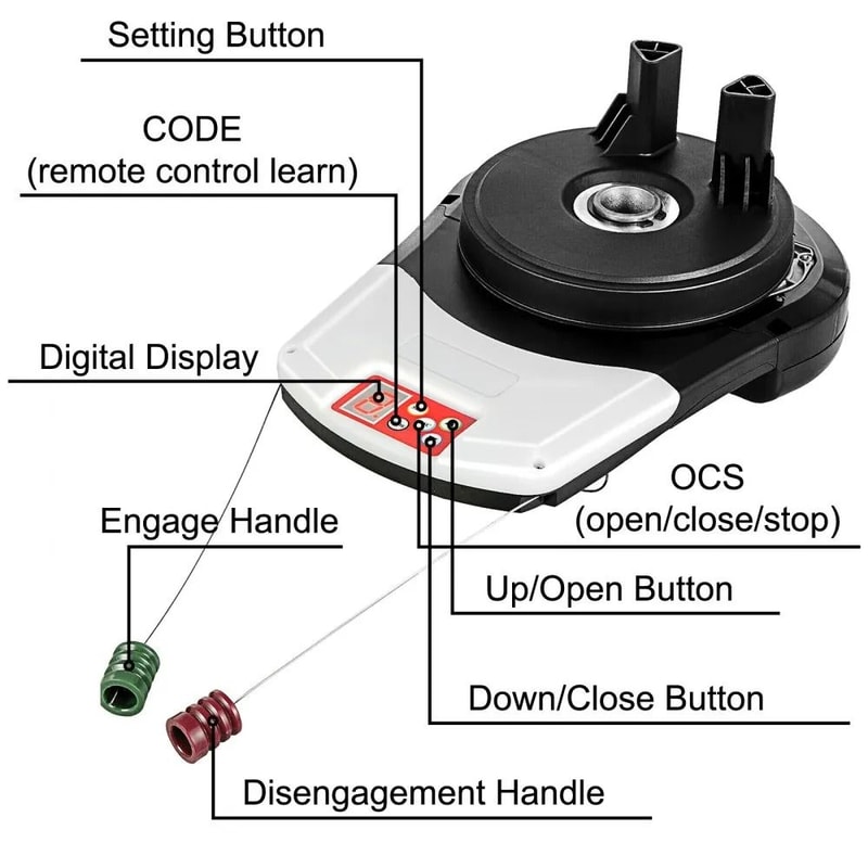 Auto Garage Roller Gate Opener Kit With Remote Controls High Lift Force Electric Roller Door Opener 4