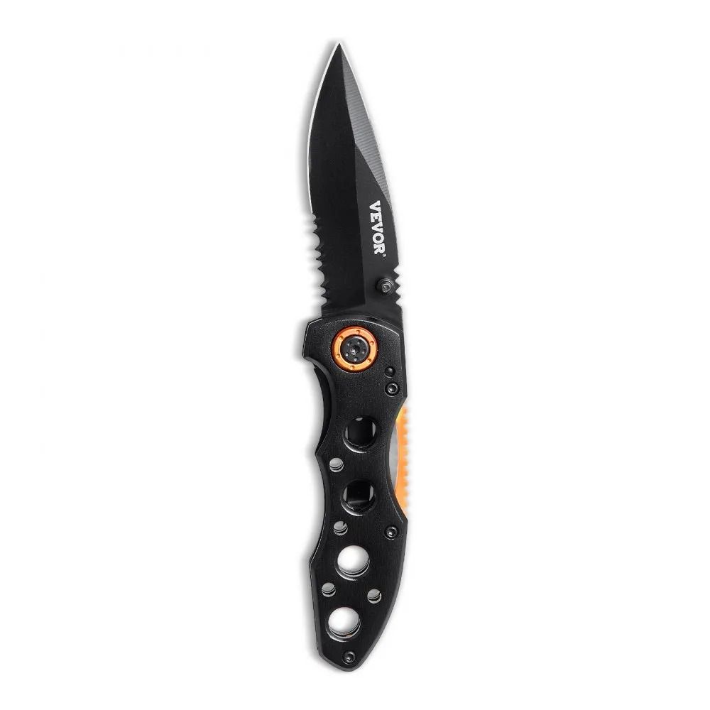 Folding Pocket Knife Blade Aluminum Handle Sharp EDC Camping Hiking Knife Lightweight Self Defense 9