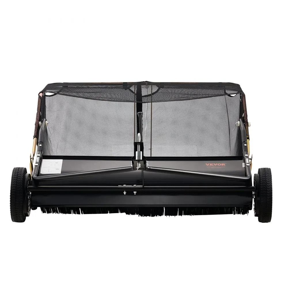 Heavy Duty Pull Behind Lawn Sweeper Adjustable Height Yard Collector Leaf And Grass Sweeper 8