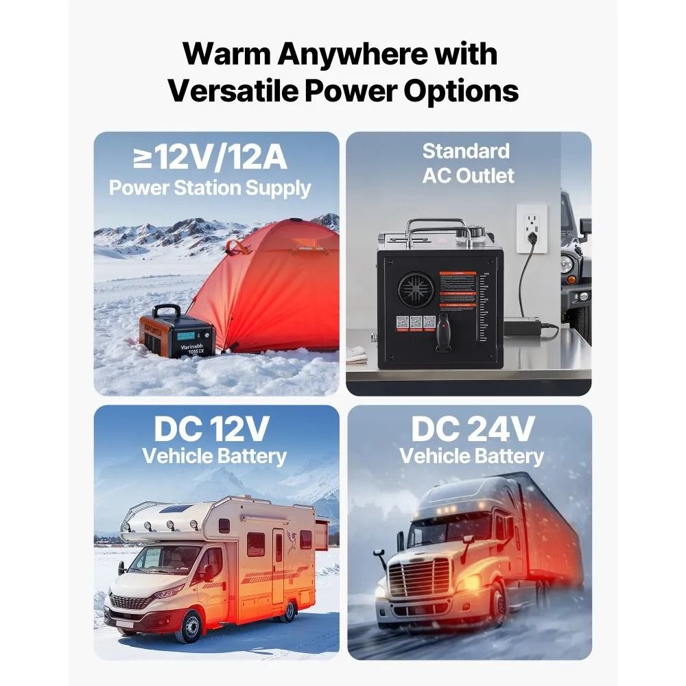 All In One Portable Diesel Heater Diesel Air Heater Bluetooth App Control LCD Screen Remote Control 4