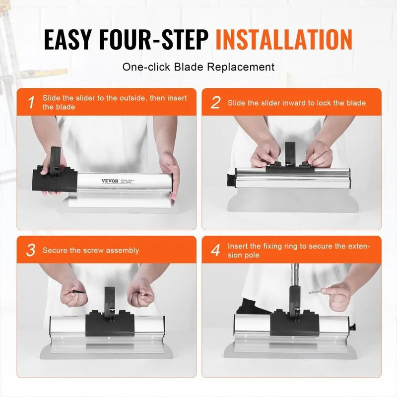 Professional Skim Coat Tools Drywall Skimming Blade Set Skimming Blades Telescopic Handle Pole Stai