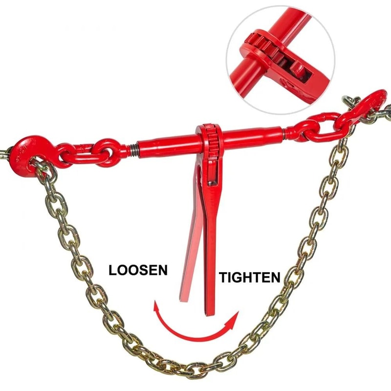 Ratchet Binders And Chains Chain And Binder Kit High Working Strength Chains With Hooks For Hauling 3