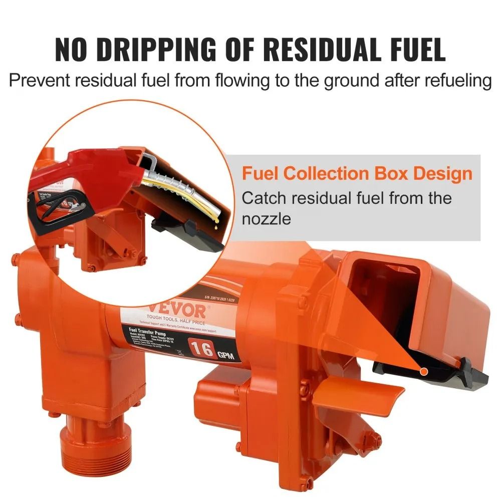 Fuel Transfer Pump Diesel And Gasoline Extractor Pump With Automatic Shutoff Nozzle Discharge Hose 6