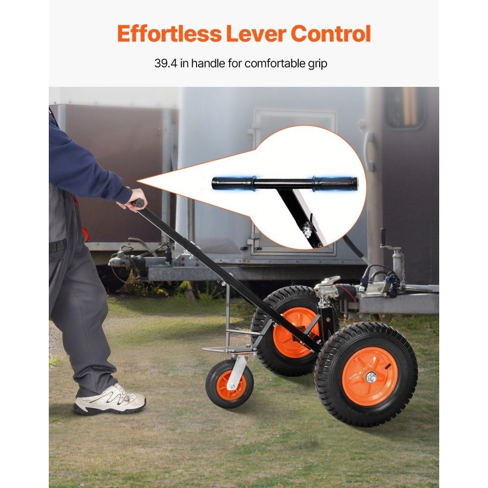 Trailer Dolly Heavy Duty Carbon Steel Mover With Ball Tires Portable Tow Dolly For Moving RV Boat A 2