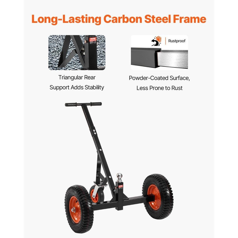Trailer Dolly Heavy Duty Carbon Steel Mover With Ball Tires Portable Tow Dolly For Moving RV Boat A 5
