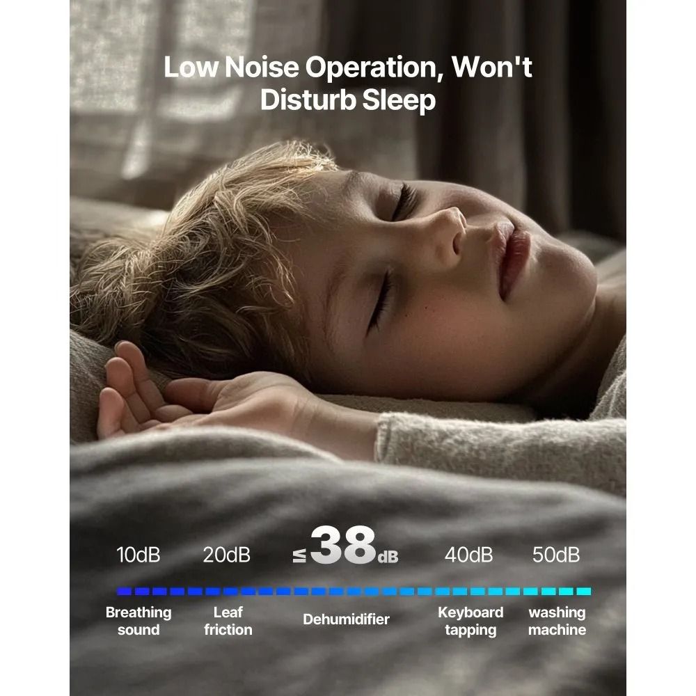 Low Noise Pints Dehumidifier Smart Humidity Control For Home Basement Large Rooms 4